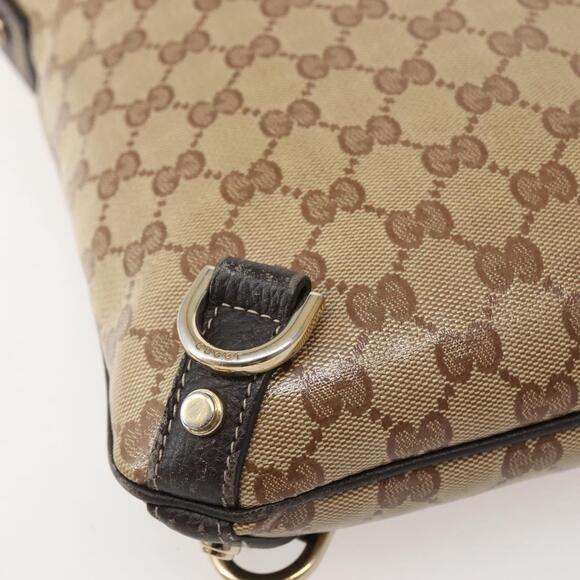 GUCCI GG Crystal Abbey Bag Coated Canvas Outlet Beige Gold 268642 Auth 144095 - Picture 15 of 16
